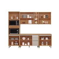 Kit Cozinha Modulada 5 Peças Allure (2aéreos+2balcões+1torrequente) Cp04 Jequitiba-gris Fosco - Linea Brasil - 3