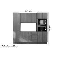 Kit Cozinha Modulada 4 Peças Ciela (1aéreo+1balcão+2paneleiros) C4p81 Canela - Kappesberg - 3