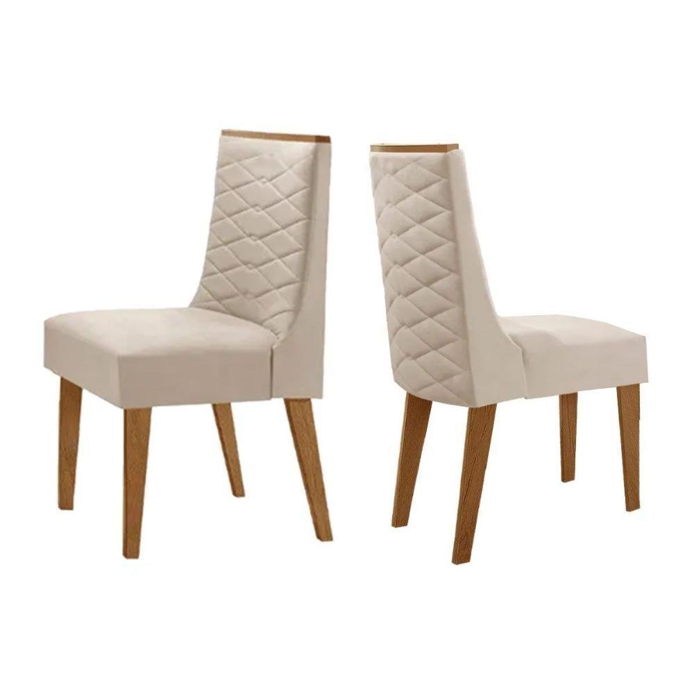 Kit 2 Cadeiras Sala Jantar Dafne 2 Un Naturale-linho Capuccino - Rufato - 3