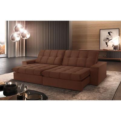 Sofá Retrátil Caparaó 2,50m 4 Lugares Molas Ensacadas Txr Cobre