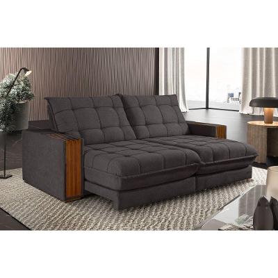 Sofá Retrátil Berlim 2,50m 4 Lugares Molas Ensacadas Txr Marrom