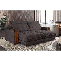 Sofá Retrátil Berlim 2,50m 4 Lugares Molas Ensacadas Txr Marrom - 1