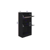 Kit 2 Sapateiras Tropical 2 Portas Multiuso Vertical Poquema Carvalho/preto - 4