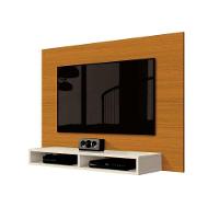 Painel Suspenso Para Parede Tv 43 Polegadas 1,20m Com Nicho - Cedro-off White - 3