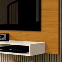 Painel Suspenso Para Parede Tv 43 Polegadas 1,20m Com Nicho - Cedro-off White - 4