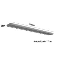 Prateleira Decorativa Sala Estar Modular 1.4 Painel - Parede 136x017 Gris Fosco - Linea Brasil - 2