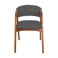 Kit 2 Cadeiras De Jantar Gabriela Em Madeira E Mdf Cerejeira Linho Cinza Grafite - 5