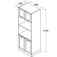 Paneleiro Torre Quente 4 Portas 218 Cm Cd384 Branco Dtall Branco - 3