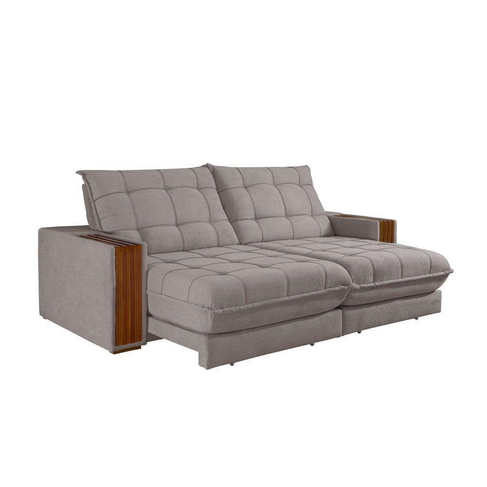 Sofá Retrátil Berlim 2,50m 4 Lugares Molas Ensacadas Txr Bege - 2