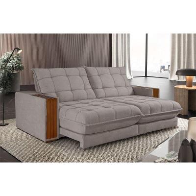 Sofá Retrátil Berlim 2,50m 4 Lugares Molas Ensacadas Txr Bege