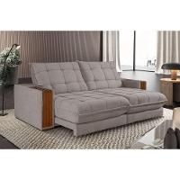 Sofá Retrátil Berlim 2,50m 4 Lugares Molas Ensacadas Txr Bege - 1