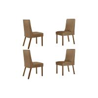 Kit 4 Cadeiras Sala Jantar Dakota 4 Un Madeira Capuccino-linho Capuccino - Rufato - 1