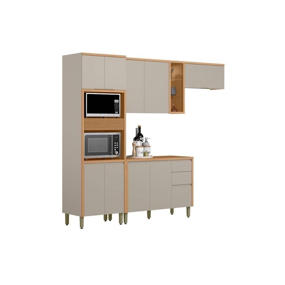 Kit Cozinha Modulada 4 Peças Allure (2aéreos+1balcão+1torrequente) Cp10 Jequitiba-gris Fosco - Linea Brasil - 8