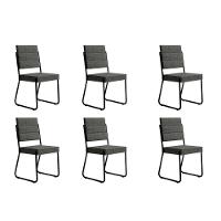 Kit 6 Cadeiras De Cozinha 1736 6 Uni Preto-grafite - Preto - Carraro - 1