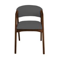 Kit 4 Cadeiras De Jantar Gabriela Em Madeira E Mdf Mel Linho Cinza Grafite - 5