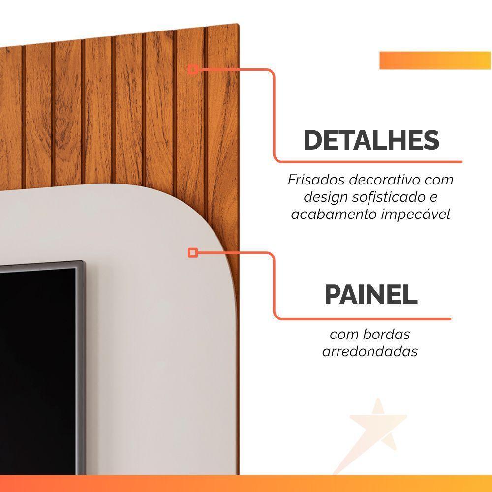 Painel Para Tv Até 65 Polegadas Detalhe Frisado Com Nichos Catar Madeirado/off White Madeirado/off White - 8
