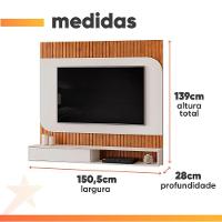 Painel Para Tv Até 65 Polegadas Detalhe Frisado Com Nichos Catar Madeirado/off White Madeirado/off White