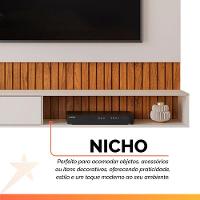 Painel Para Tv Até 65 Polegadas Detalhe Frisado Com Nichos Catar Madeirado/off White Madeirado/off White - 6