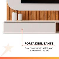 Painel Para Tv Até 65 Polegadas Detalhe Frisado Com Nichos Catar Madeirado/off White Madeirado/off White - 7