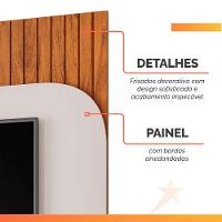 Painel Para Tv Até 65 Polegadas Detalhe Frisado Com Nichos Catar Madeirado/off White Madeirado/off White - 8