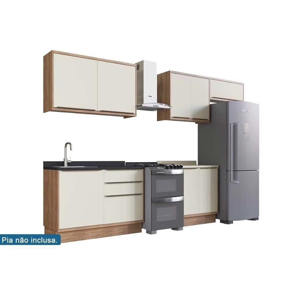 Kit Cozinha Modulada 6 Peças Versalis (3aéreos+2balcões+1complemento) C6p161 Freijo-cinza Argila - Herval - 4