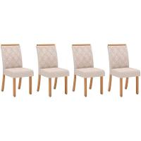 Kit 4 Cadeiras De Cozinha Vita 4 Uni Nature-suede Light Linho - Henn - 1