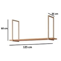 Prateleira Decorativa Sala Estar Suspensa Estela 125cm Cinamomo - Mgm - 2