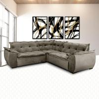 Sofá De Canto 3x2 Lugares Capuccino Home Plus Marquês Estofados - 1