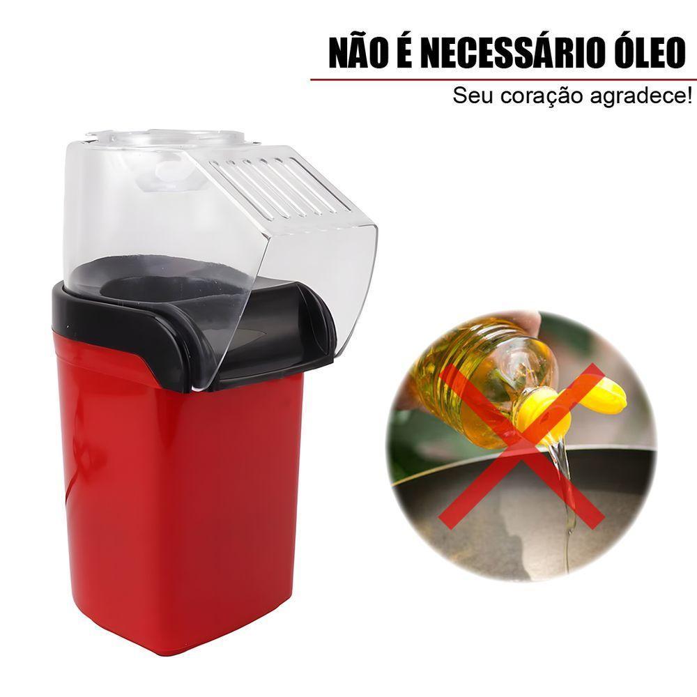 Máquina De Pipoca Elétrica Vermelha 110v Sem óleo Pipoqueira 1100w Saudável - 4