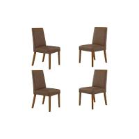 Kit 4 Cadeiras Sala Jantar Dakota 4 Un Madeira Capuccino-corano Capuccino - Rufato - 1