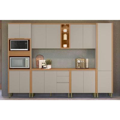 Kit Cozinha Modulada 6 Peças Allure (2aéreos+2balcões+1paneleiro+1torrequente) Cp19 Jequitiba-gris Fosco - Linea Brasil