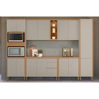 Kit Cozinha Modulada 6 Peças Allure (2aéreos+2balcões+1paneleiro+1torrequente) Cp19 Jequitiba-gris Fosco - Linea Brasil - 1