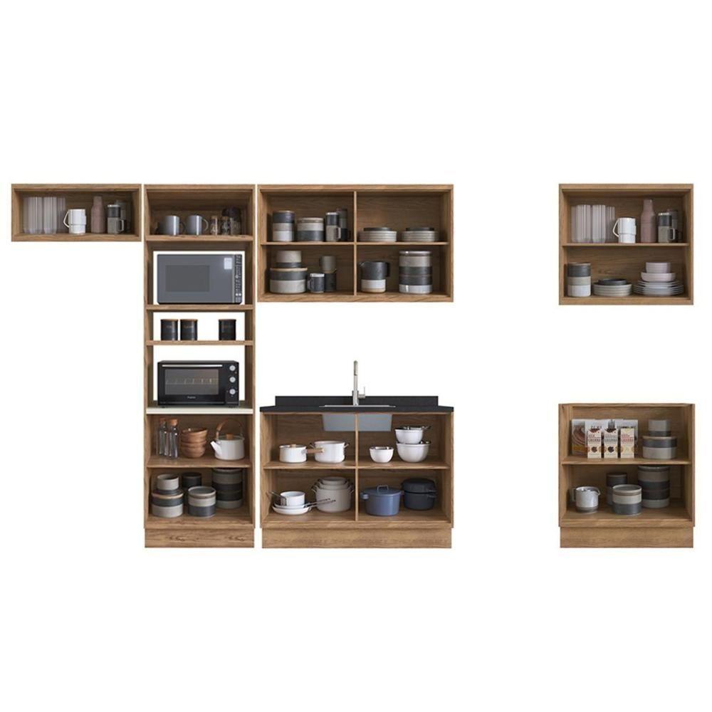 Kit Cozinha Modulada 7 Peças Versalis (3aéreos+2balcões+1torrequente+1complemento) C7p167 Freijo-cinza Argila - Herval - 3