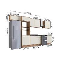 Kit Cozinha Modulada 7 Peças Versalis (3aéreos+2balcões+1torrequente+1complemento) C7p167 Freijo-cinza Argila - Herval - 2