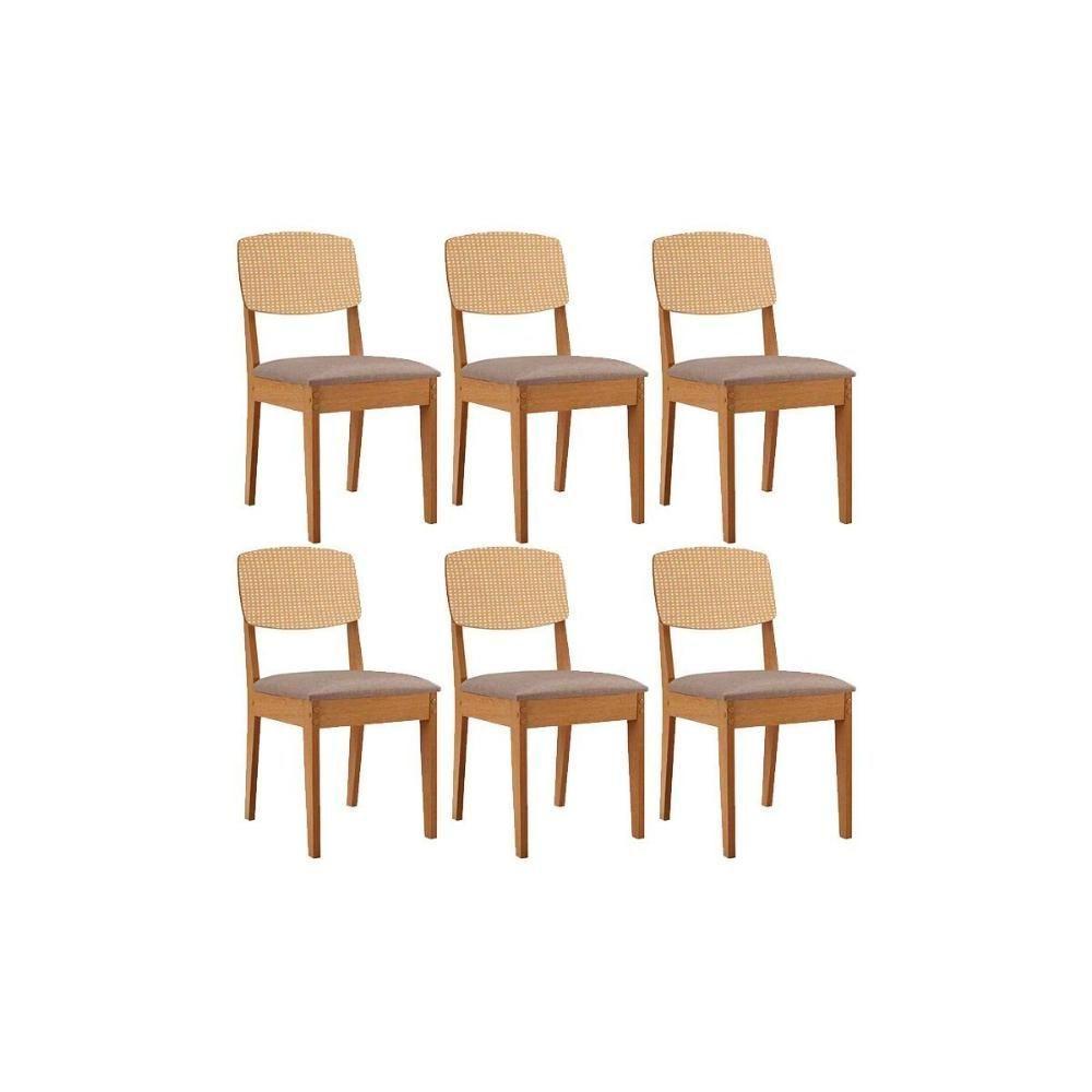 Kit 6 Cadeiras Sala Jantar Havana Premium 6 Un Naturalle-linho Capuccino - Rufato - 1