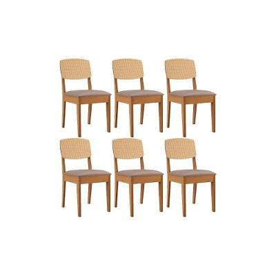 Kit 6 Cadeiras Sala Jantar Havana Premium 6 Un Naturalle-linho Capuccino - Rufato