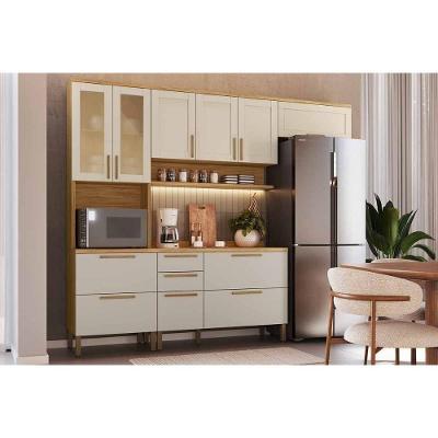 Kit Cozinha Modulada 4 Peças Riesling (2aéreos+1balcão+1paneleiro) C4p229 Amendoa-off White - Ronipa