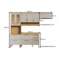 Kit Cozinha Modulada 4 Peças Riesling (2aéreos+1balcão+1paneleiro) C4p229 Amendoa-off White - Ronipa - 2