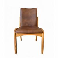 Kit 4 Cadeira Aura Estofada Estrutura Em Madeira Maciça Courino Marrom Conforto Para Sala De Jantar Mobília Decor - 3