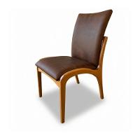 Kit 4 Cadeira Aura Estofada Estrutura Em Madeira Maciça Courino Marrom Conforto Para Sala De Jantar Mobília Decor