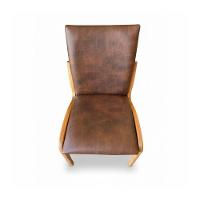 Kit 4 Cadeira Aura Estofada Estrutura Em Madeira Maciça Courino Marrom Conforto Para Sala De Jantar Mobília Decor - 5