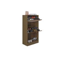 Kit 2 Sapateiras Tropical 2 Portas Multiuso Vertical Poquema Carvalho - 4