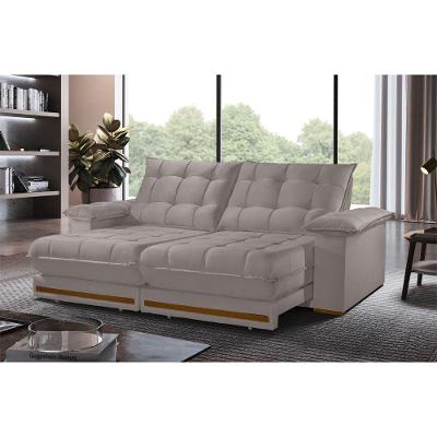 Sofá Retrátil Barcelona 1,80m 2 Lugares Molas Ensacadas Txr Bege