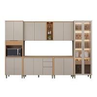 Kit Cozinha Completa 6 Peças Allure (2aéreos+2balcões+1cristaleira+1paneleiro) Cp06 Jequitiba-gris Fosco - Linea Brasil - 10