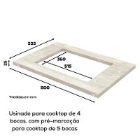 Tampo Para Balcao Cooktop 80 Cm C908 Americana Calcare Henn Calcare - 3