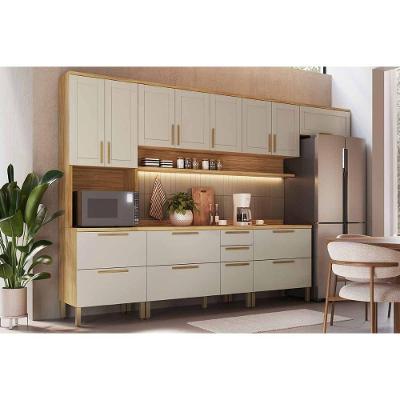 Kit Cozinha Modulada 6 Peças Riesling (3aéreos+2balcões+1paneleiro) C6p110 Amendoa-off White - Ronipa