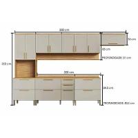 Kit Cozinha Modulada 6 Peças Riesling (3aéreos+2balcões+1paneleiro) C6p110 Amendoa-off White - Ronipa - 2