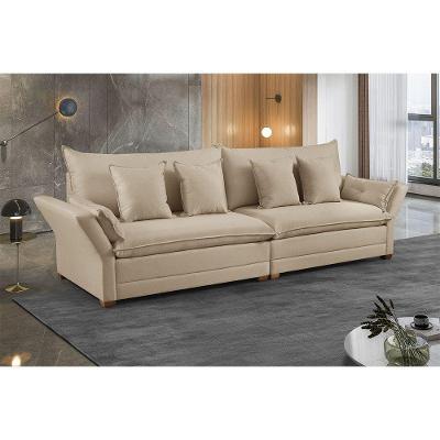 Sofá Fixo 6 Lugares M-198 2,90m Estofados Martins Linho Bege