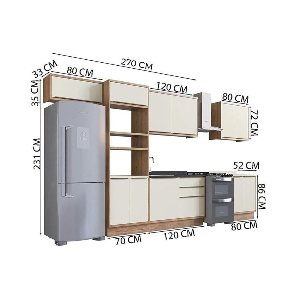Kit Cozinha Modulada 7 Peças Versalis (3aéreos+2balcões+1torrequente+1complemento) C7p167 Freijo-grafite - Herval - 2