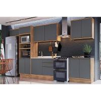 Kit Cozinha Modulada 7 Peças Versalis (3aéreos+2balcões+1torrequente+1complemento) C7p167 Freijo-grafite - Herval - 1